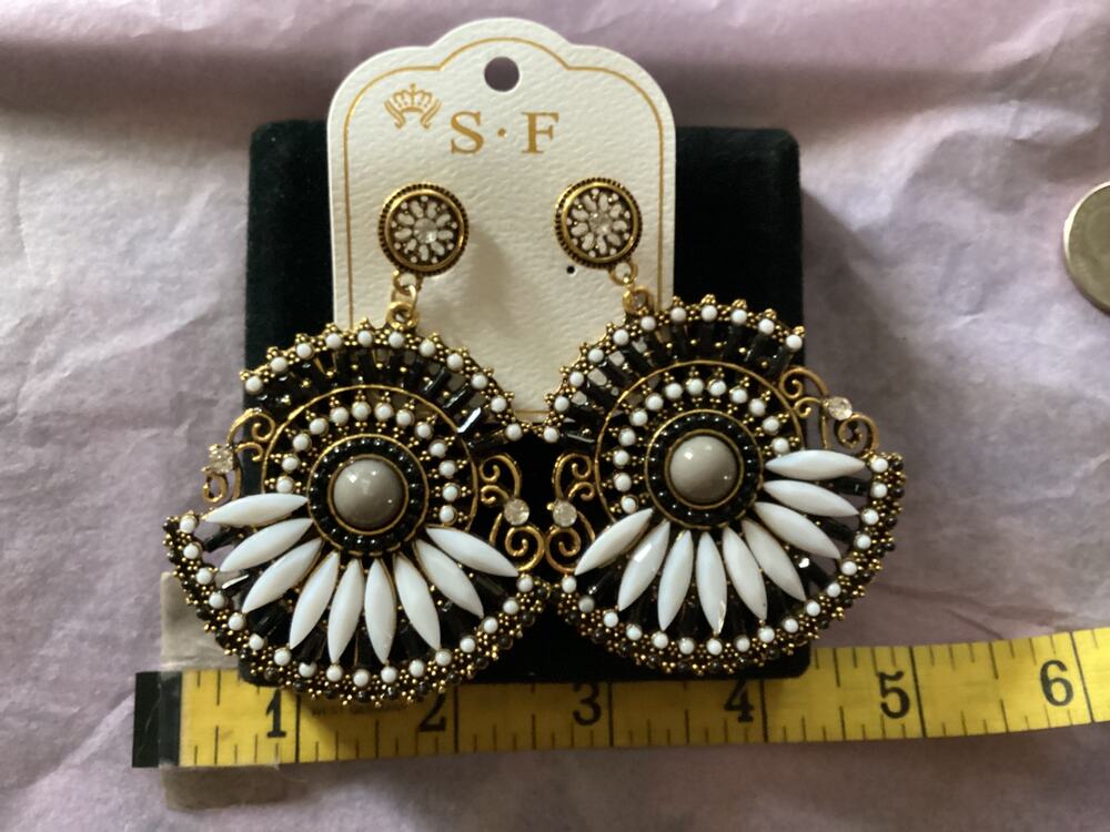 4082NIP SF Vintage Western Bohemian Art Deco Style Large Size Bronze Pearl Color